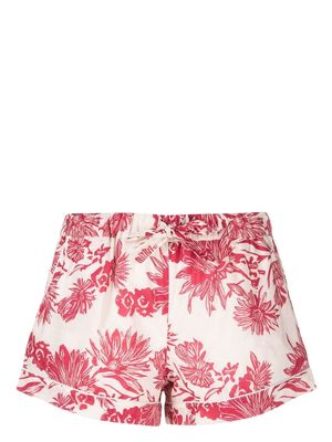 Desmond & Dempsey floral-print pajama shorts - White