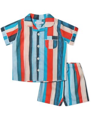 Desmond & Dempsey Kids Medina striped pajama set - Blue