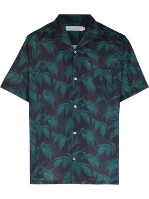 Desmond & Dempsey leaf-print short-sleeve shirt - Green