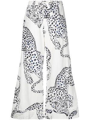 Desmond & Dempsey leopard-print pajama trousers - Neutrals