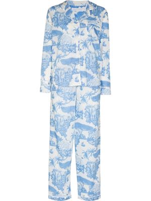 Desmond & Dempsey Loxodonta pyjama set - White