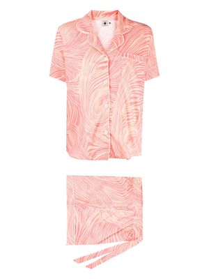 Desmond & Dempsey Tellus abstract-print pajama set - Pink