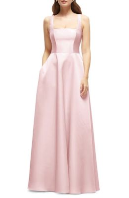 Dessy Collection Sleeveless Satin Gown in Ballet Pink