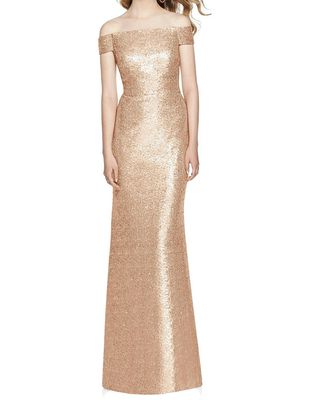 Dessy Collection Women's Dessy Bridesmaid Dress in Rose Gold