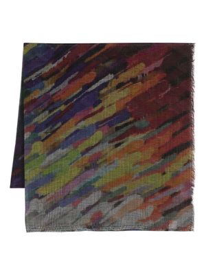 Destin abstract-pattern jacquard scarf - Purple