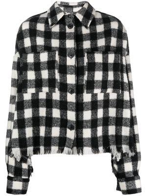 Destin check-pattern long-sleeve shirt - Black