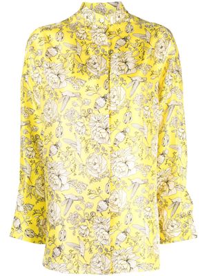 Destin floral-print silk shirt - Yellow