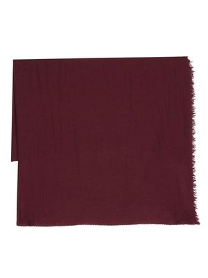 Destin frayed-edge lightweight scarf - Red