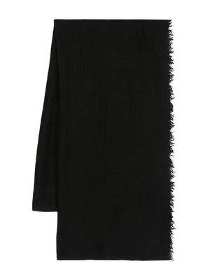Destin knitted-construction fringed scarf - Black