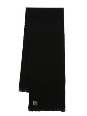 Destin logo-patch fine-knit scarf - Black