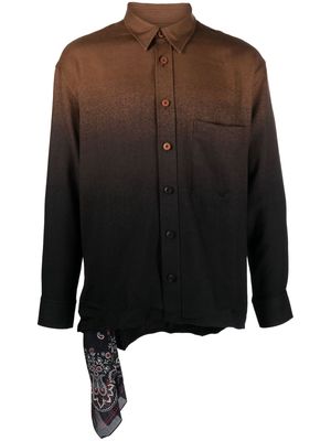 Destin long-sleeve wool shirt - Brown