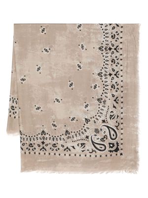 Destin motif-print scarf - Neutrals