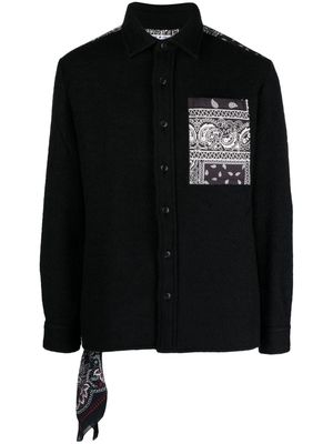 Destin paisley-print felted shirt jacket - Black