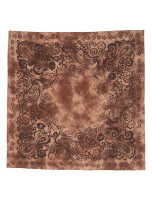Destin Sens tie-dye print silk scarf - Brown