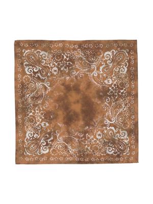 Destin silk paisley-print scarf - Brown