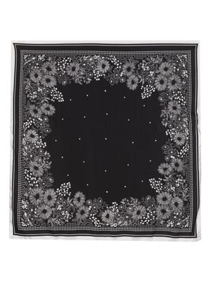 Destin Silky floral-jacquard scarf - Black