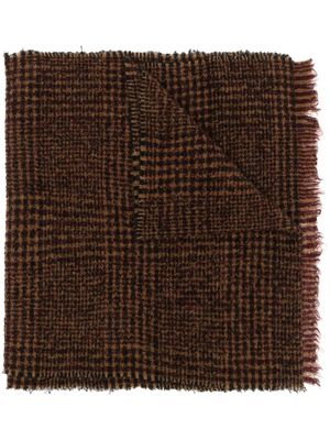 Destin woven check-pattern scarf - Brown