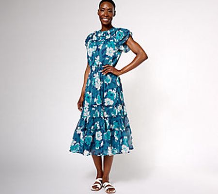 Destination 365 Regular Short Sleeve Printed Midi Dress