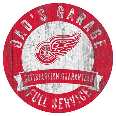 Detroit Red Wings 12" Dad's Garage Wood Sign