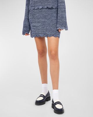 Detta Scalloped Knit Mini Skirt