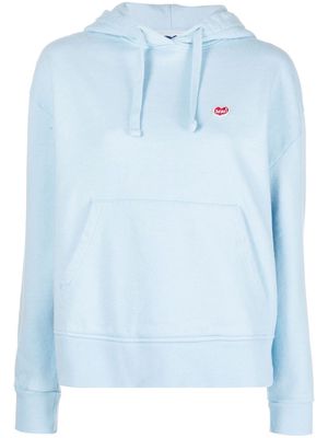 Deus Ex Machina logo patch cotton hoodie - Blue