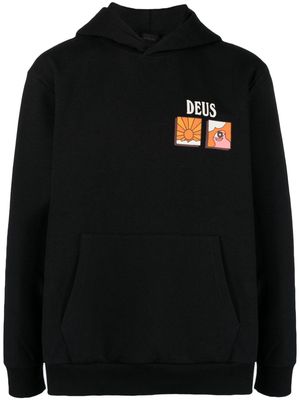Deus Ex Machina logo-print cotton hoodie - Black