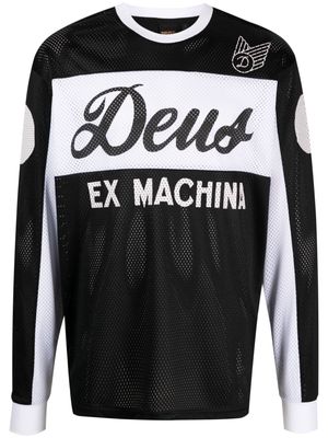 Deus Ex Machina logo-print mesh-panel T-shirt - Black