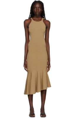 DEVEAUX NEW YORK Khaki Charlize Midi Dress
