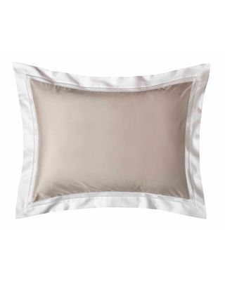 Devere Standard Sham, Taupe/White