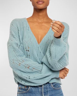 Devika Ribbed Open-Stitch Sweater