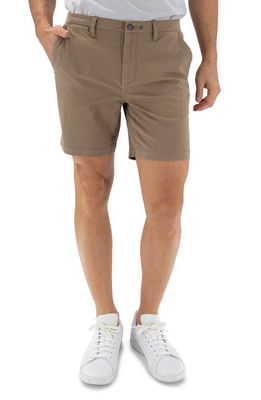 Devil-Dog Dungarees 7-Inch Performance Stretch Chino Shorts in Dark Beige/Khaki 