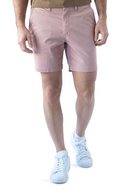 Devil-Dog Dungarees 7" Slim Straight Leg Stretch Cotton Chino Shorts in Dusty Mauve