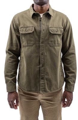 Devil-Dog Dungarees CPO Overdye Canvas Jacket in Olive Night