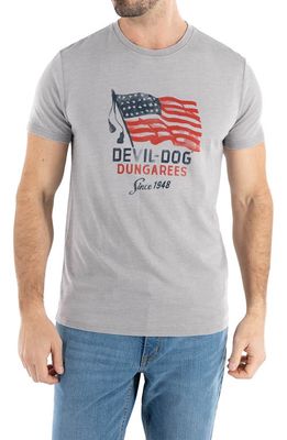 Devil-Dog Dungarees Flag Forward Graphic T-Shirt in Heather Storm