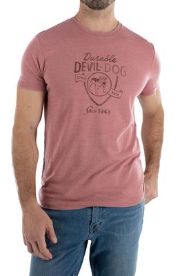 Devil-Dog Dungarees Mascot Shield Graphic Tee in Heather Mauve