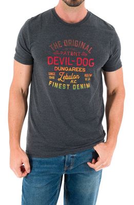 Devil-Dog Dungarees Patent Graphic T-Shirt in Dark Grey Heather
