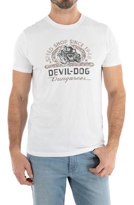 Devil-Dog Dungarees Speed Shop Graphic T-Shirt in White