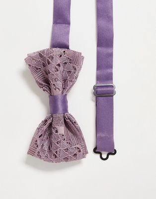 Devils Advocate lace tie bow in purple