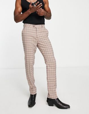 Devils Advocate suit pants in brown check