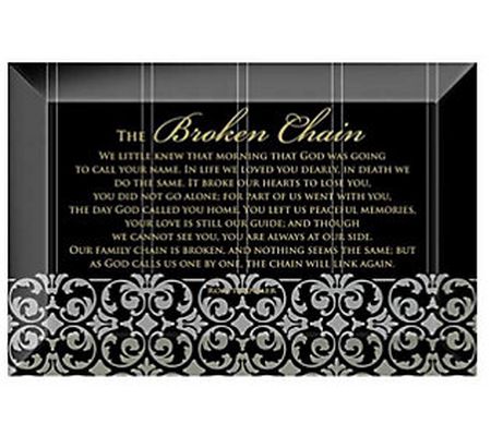 Dexsa Broken Chain Beveled Glass Plaque with Ea sel