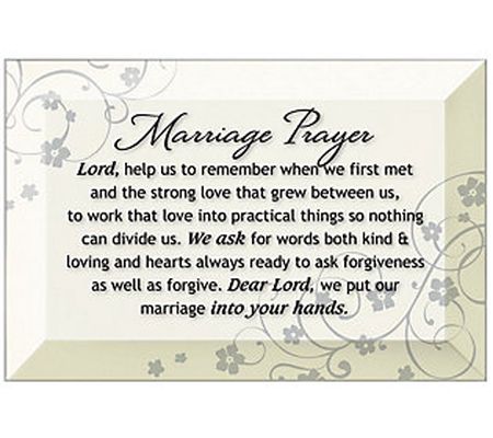 Dexsa Marriage Prayer Beveled Glass Plaque with Easel