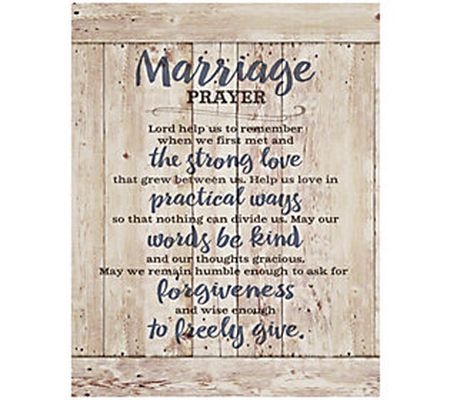 Dexsa Marriage Prayer Timberland Wood Plaque 11 .75" x 15"