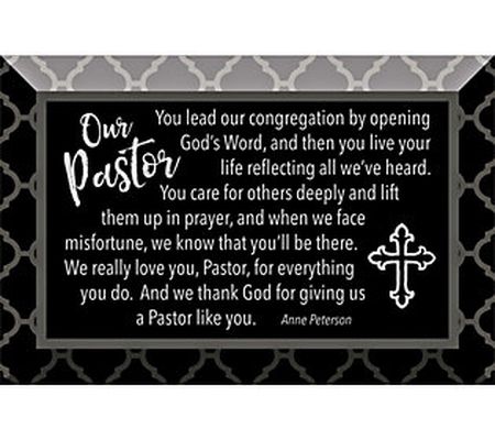 Dexsa Our Pastor Glass Plaque with Easel 6"x4"