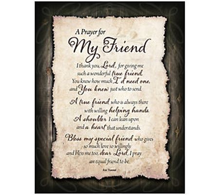Dexsa Prayer For My Friend Timberland Wood Plaq ue 11.75" x 15"