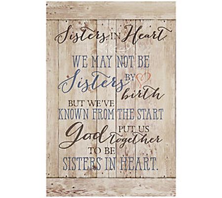 Dexsa Sisters In Heart-New Horizons Wood Plaque with Easel
