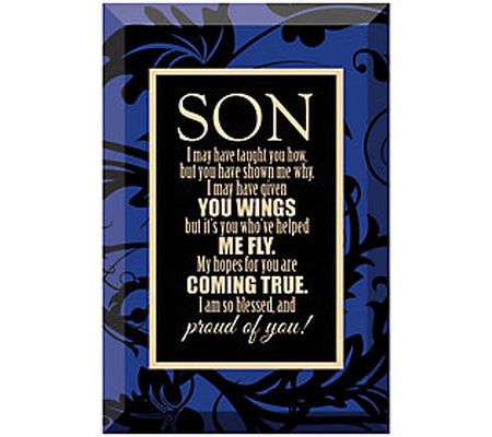 Dexsa Son Beveled Glass Plaque with Easel