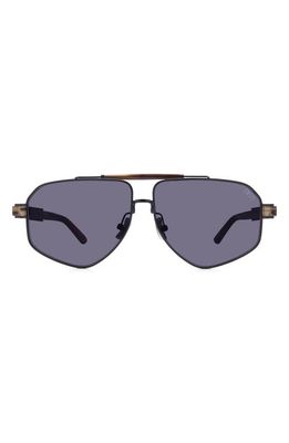 DEZI 6FT 62mm Oversize Aviator Sunglasses in Espresso Bean /Smoke