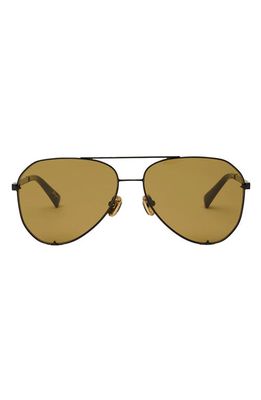 DEZI Blueprint 60mm Aviator Sunglasses in Black /Olive Smoke 