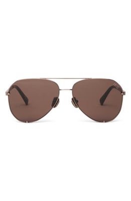 DEZI Blueprint 60mm Aviator Sunglasses in Chocolate /Cognac