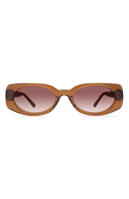 DEZI Booked 52mm Rectangular Sunglasses in Amber /Honey Faded 